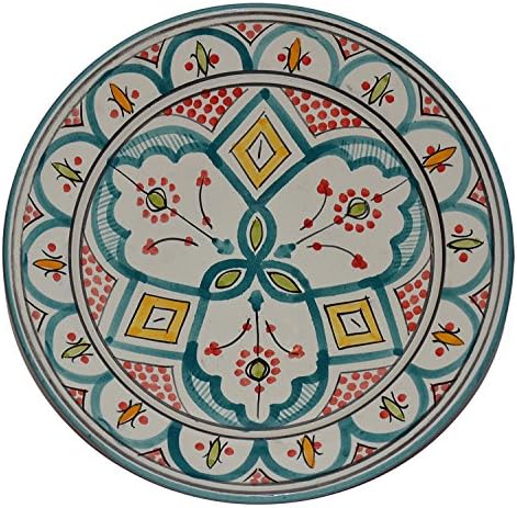 Ceramic Plates Moroccan Handmade Appetizer Tapas Serving Decorative 10 inches Round
