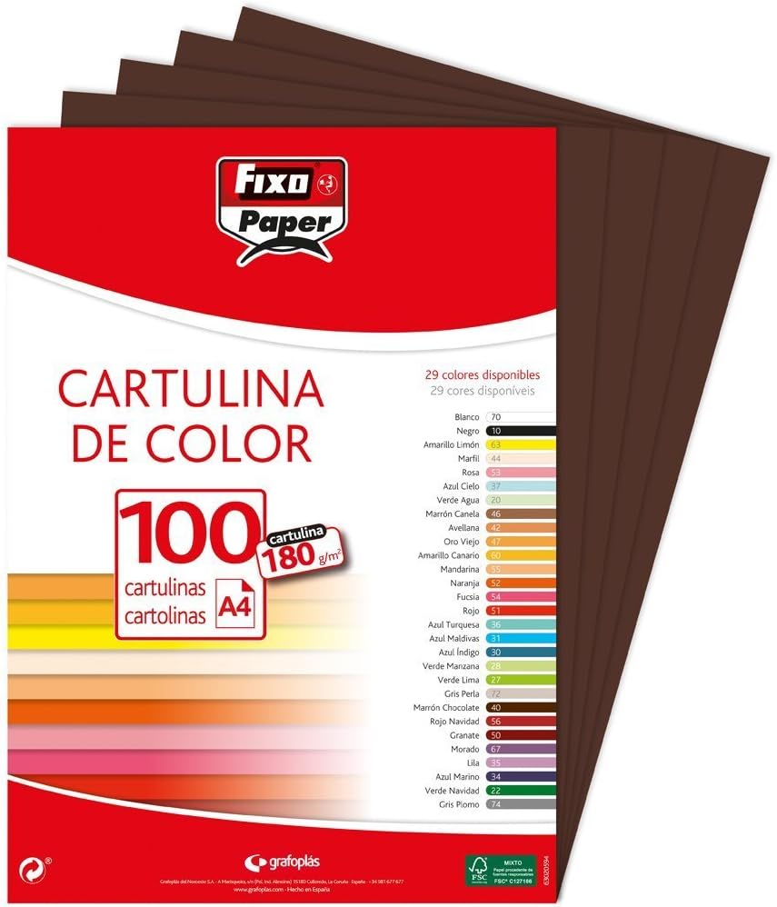 Fixo 11110440 - Pack of 100 Card, A4, Brown