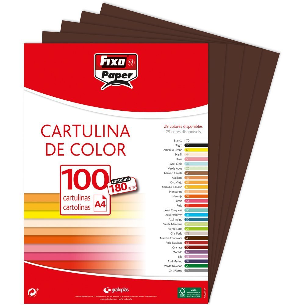 Fixo 11110440 – Pack of 100 Card, A4, Brown