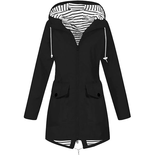 Raincoat Woman 5XL Plus Size Women Hooded Zip Up Rain Jacket