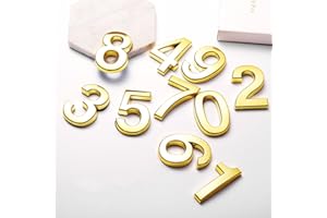 FANXUS HopeWan Mailbox Numbers 1 1/2IN, Self Stick Door Number, Small Gold Sign Stickers for DIY Craft Decor.