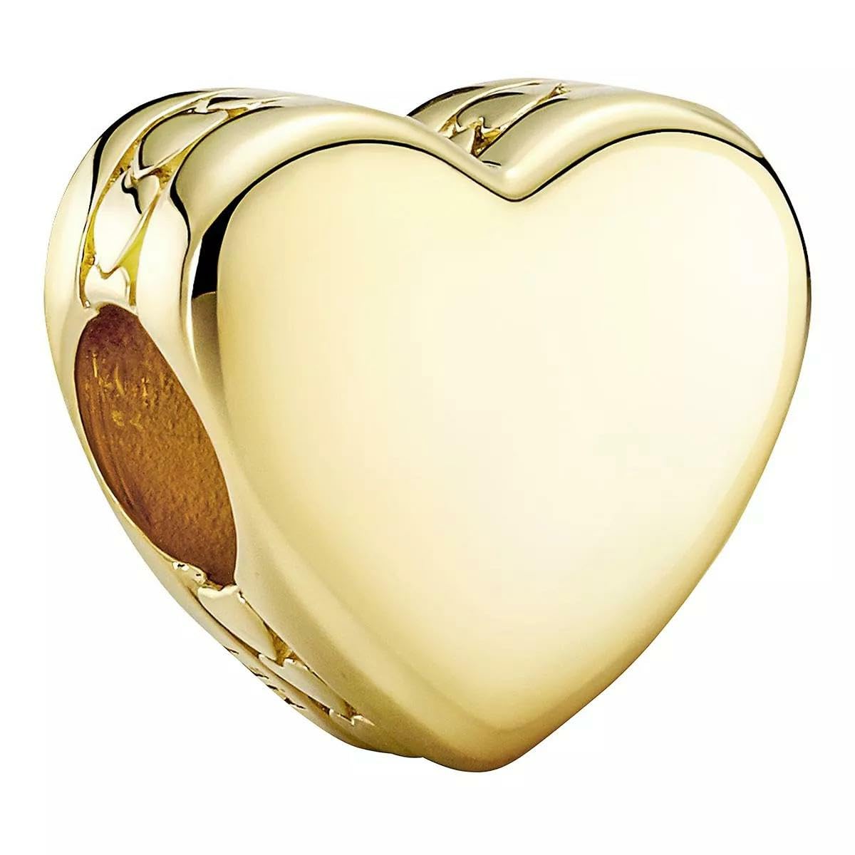Pandora Moments Engravable heart 14k gold-plated charm