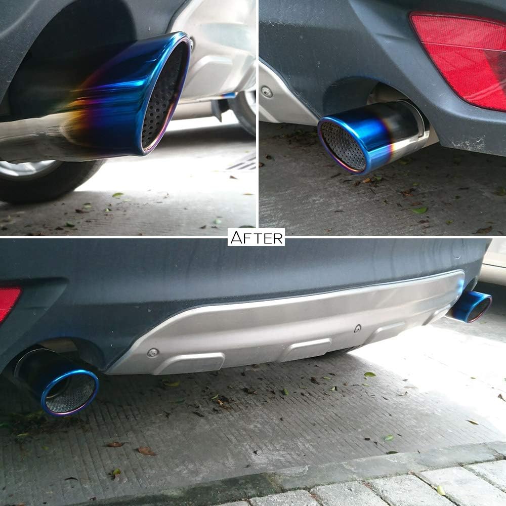 Amazon 脱落防止ワイヤー付き デミオ Dj系 マフラーカッター シングル チタン焼き 排水口付き 外装 カスタムパーツドレスアップ ステンレス トクトヨ Tokutoyo マフラーカッター 車 バイク