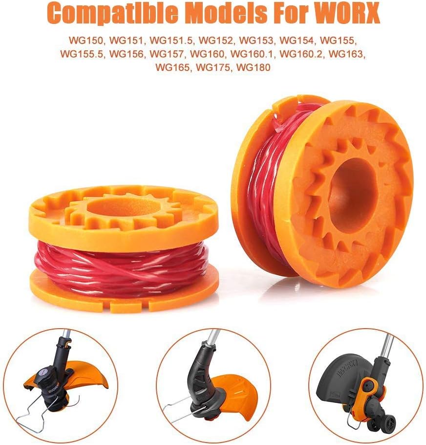 14 Pack Replacement Trimmer Spool Line,Edger Spool Line for Worx WA0010 (12 Spool for Worx WA0010): Home & Kitchen
