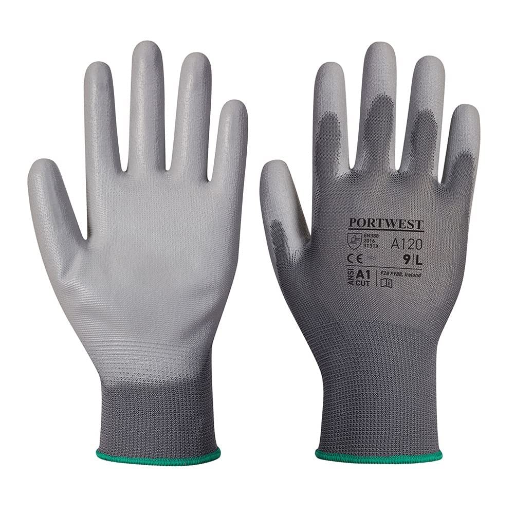 Portwest A120 Breathable PU Palm Glove Grey, Small — image 1