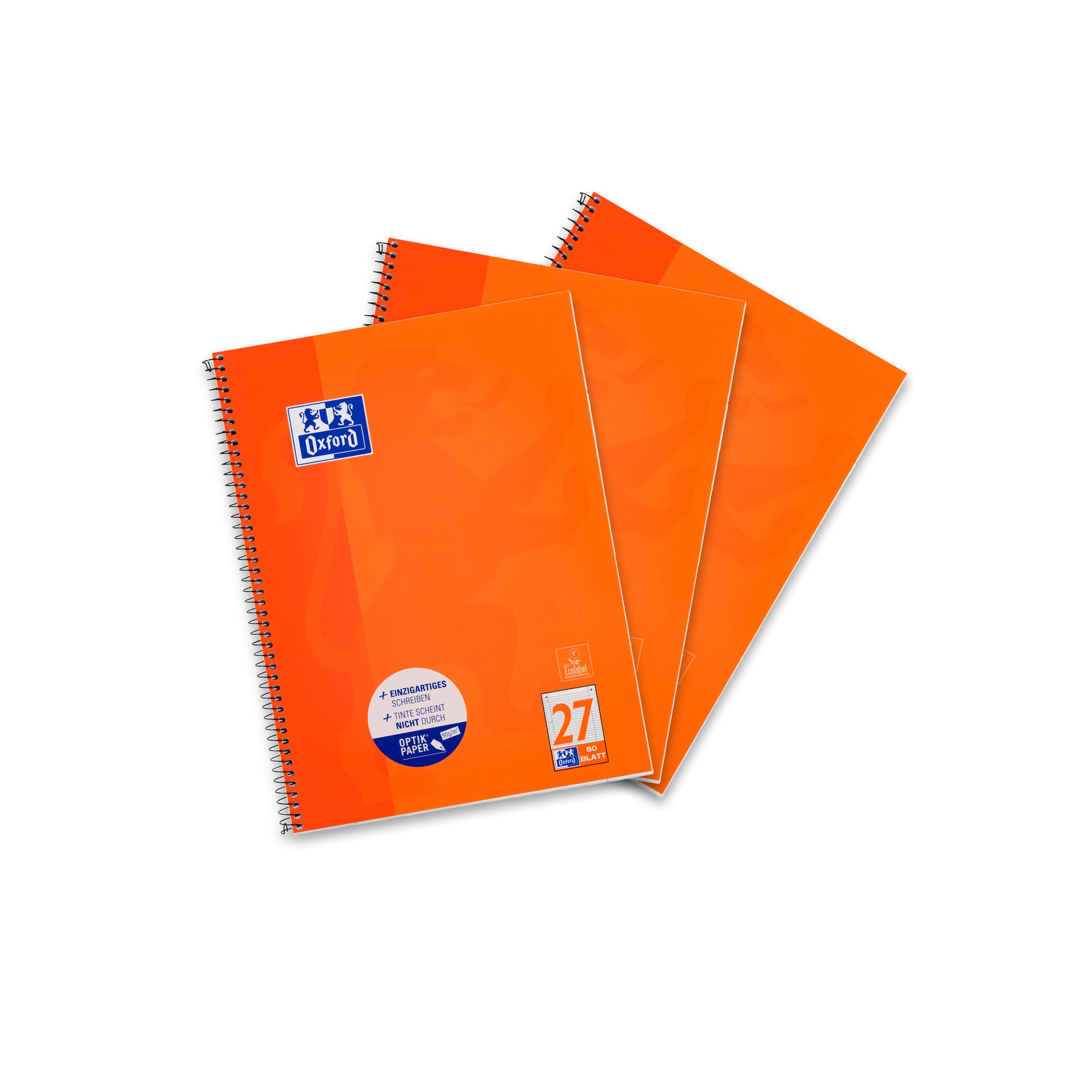 Oxford College Notepad A4 Ruled with Double Margin 80 Sheets Orange Pack of 3
