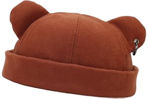 Thickened Winter Hat with Bear Ear for Men Women Unisex Winter Autumn Breathable Brimless Hat Fashion Headwear Accessory