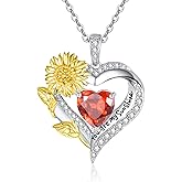 AENEAS Sunflower Necklaces for Women Sterling Silver You Are My Sunshine Necklace Sunflower Birthday Love Heart Mother's Day Gifts for Birthday Mothers Day Christmas Anniversary