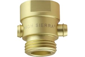 High Sierra Showerheads® - Shower Head Pause & Pressure Control Valve - Solid Metal – Push-Button Valve Easily Controls the Flow of Water or Shuts It Off to Just a Trickle - Saves Water - Brushed Gold
