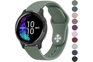 Vanjua Bands Compatible with Garmin Venu 2 Plus / Venu Sq / Venu / Vivoactive 3 Watch Band Women Men, Soft Silicone Sport Replacement Strap for Garmin Vivomove Sport, Vivoactive 3 Music, Forerunner 645 / 245 Music Smart Watch