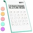 Teal Calculator, UPIHO Green Office Supplies and Accessories, 10 Digits Solar Battery Basic Office Calculator, Dual Power Desktop Calculator with Large LCD Display, Teal Office Supplies