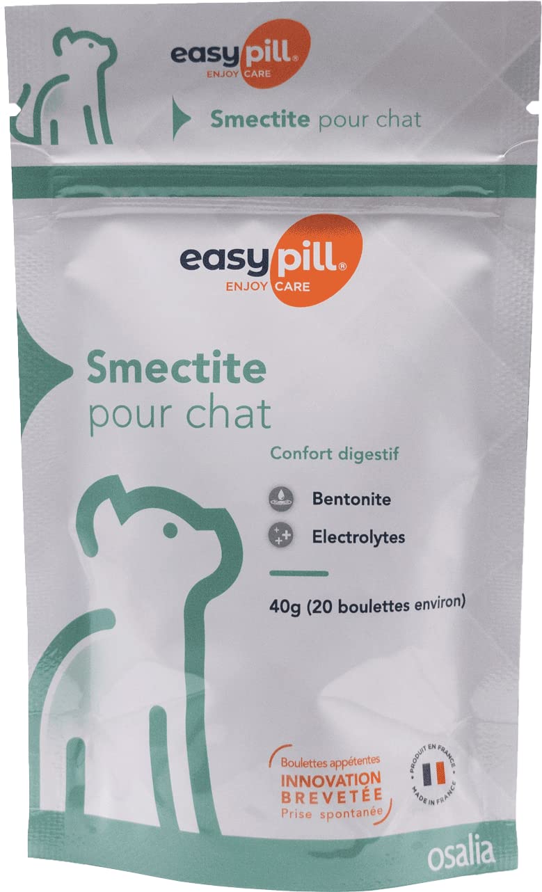 Easypill Smectite Cat, Cat Treats That Support The Reduction Of Acute Intestinal Absorption Disorders, Contains Highly Absorbent Smectite, Pack Of 20 x 2 Grams Cat Food Pellets