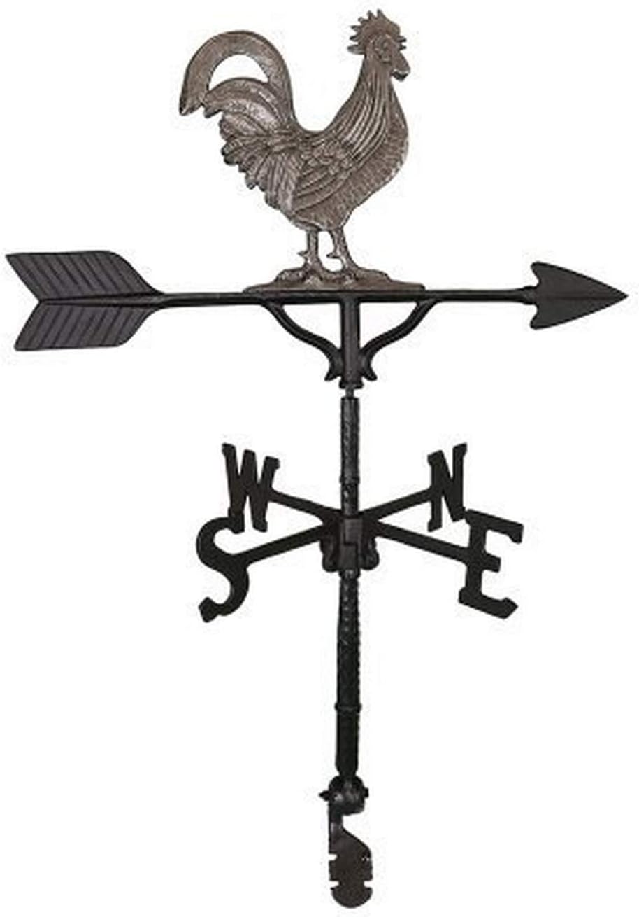 Weathervanes - Montague Metal Products 32-Inch Weathervane with Swedish Iron Rooster Ornament