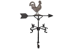 Montague Metal Products 32-Inch Weathervane with Swedish Iron Rooster Ornament