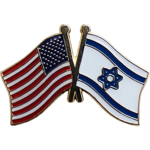 USA American Flag & Ukraine Trident Wavy Flags Motorcycle Hat Cap Lapel Pin – Enamel