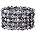 YACQ Women's Skull Stretch Cuff Bracelets - Elastic Band Fit Wrist 7 to 8 inch - Lead & Nickle Free - Women Biker Jewelry