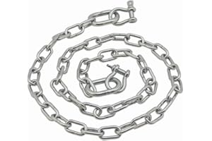 Extreme Max 3006.6575 BoatTector Marine-Grade Stainless Steel Anchor Lead Chain - 3/16" x 4' with Dual 1/4" Shackles, 800 lbs. WLL/3,200 lbs. BS