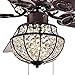 Warehouse of Tiffany CFL-8154BR Charla 4-Light Crystal 52 inch Chandelier Ceiling Fan, Red