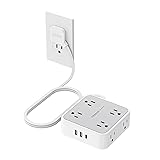 TESSAN Surge Protector Power Strip, 5 Ft Flat Plug
