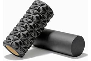 Fulelarry Foam Roller For Muscles Massage - 2 in 1 Trigger Point Back Exercise Roller, High Density Muscle Roller With Carry 