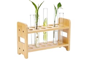 Peacoblue Home Wooden Test Tube Vial Shot Glasses Holder Rack, Great as Pen Stand, Rack Only, Glass Tubes NOT Included, 12 Tube Capacity (10/11" (27mm') Holes