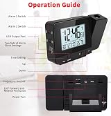 Youshiko Radio Control MSF UK Projection Alarm Clock Dual Alarms LCD Temp & view 4