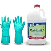 OMNI DEPOT Low Fume Concrete Etcher Klean Strip Green Muriatic Acid&ndash; Heavy Duty Concrete, Brick &amp; Masonry Cleaner for Stains, Rust &amp; Etching, comes Protective Gloves, 1 Gallon