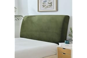 EFELIM Velvet Bed Headboard Slipcover Full Queen California King Size Bed, Super Stretch Bed Headboard Cover Soft Dustproof Protector (Mid - Ash,Queen Headboard Length(59"-67"))