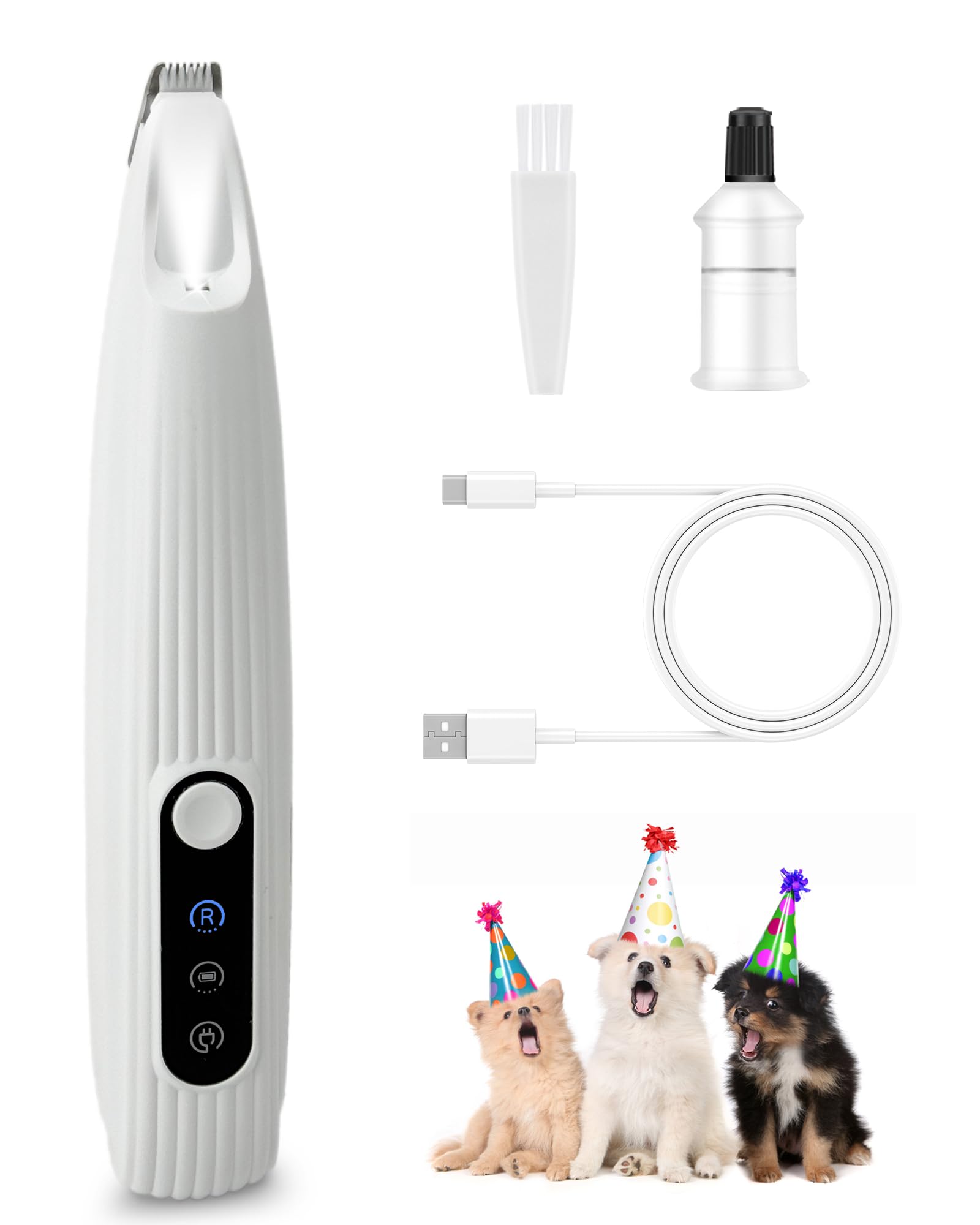 Photo 1 of FURBONA Upgraded Dog Paw Trimmer with LED Light, 9 mm Mini Blade (0.35 inches), Smart Display, Type-C Rechargeable Pet Clippers for Small Dogs Cats Trimming Paws, Eyes, Ears, Face, and Rump