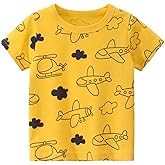 Toddler Boy Short Sleeve Shirts Casual Kids Cotton Crewneck Graphic Tee Tops Blouse Dinosaur T Shirt Boys for 1-6 Years