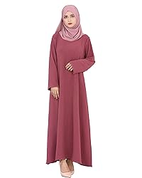 Zofocy Solid Color Women Abaya Modest Muslim Prayer