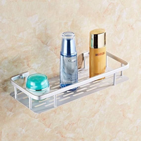 Quadratisches Badezimmerregal aus Aluminium zur WandmontageDusche