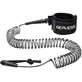 GEAVESS Paddleboard Leash, Coiled SUP Leash, 11 FT | Paddle Board Leash Ankle Strap, Surfboard Leash, Stay on Board Ankle Strap, Durable, No-Tangle, Adjustable