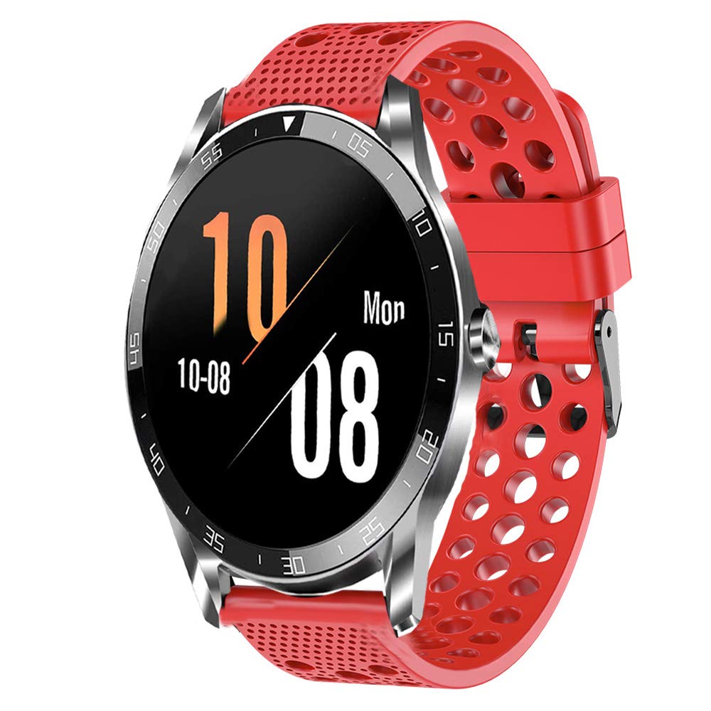 Giaogor Compatible for Blackview X1 Band, Silicone Replacement Wristbands Sport Strap with Metal Buckle for Blackview X1 Smartwatch (Red)