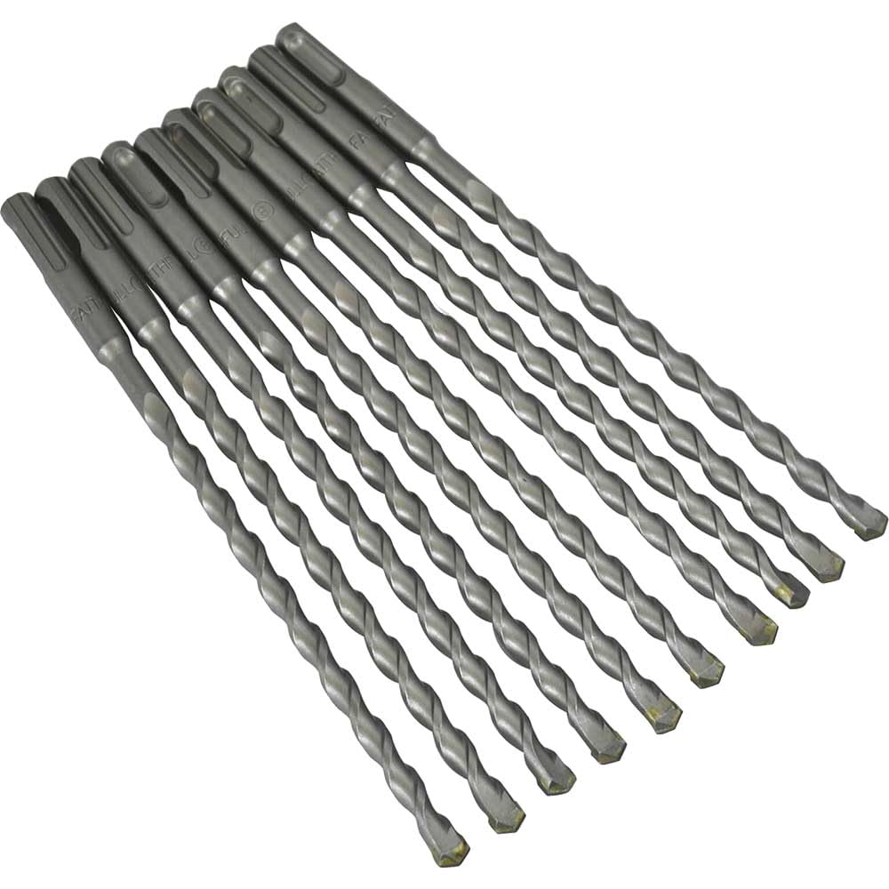 Faithfull FAISDS8210B SDS Masonry Drill Bit 8 mm x 150 mm WL x 210 mm - Bulk Pack of 10, Silver