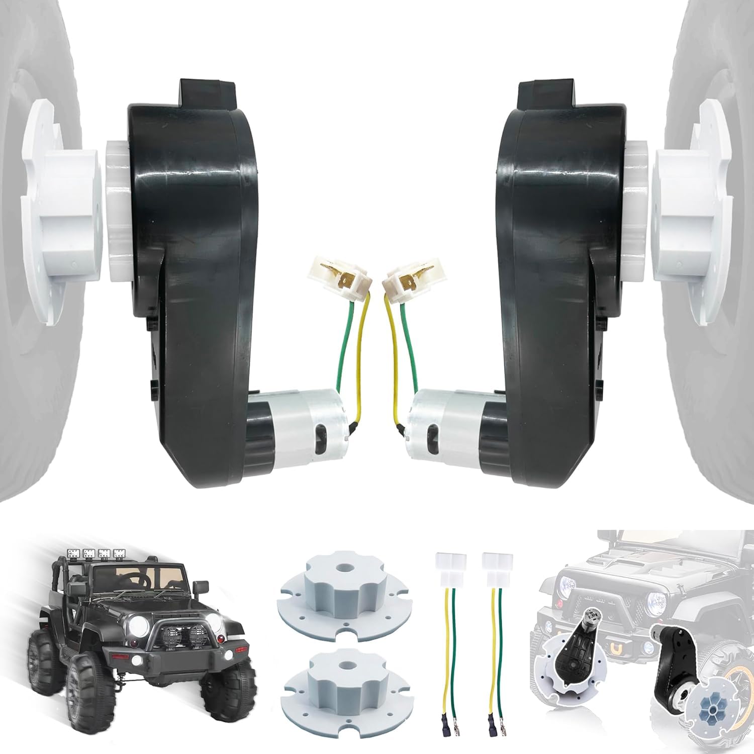 2PCS 12 Volt RS550 40000RPM Ride On Motor Upgrade,High-Speed 12V Ride On Gearbox Motor for Electric Vehicle Replace Parts,Universal Free Coupler