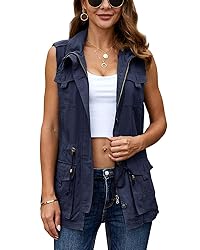 Koodred Women's Casual Military Utility Vest