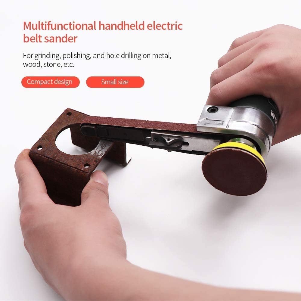 Meterk Belt Sander Multifunctional Handheld Electric Belt Sander for Grinding, Polishing, and Hole Drilling on Metal, Wood, Stone - - 