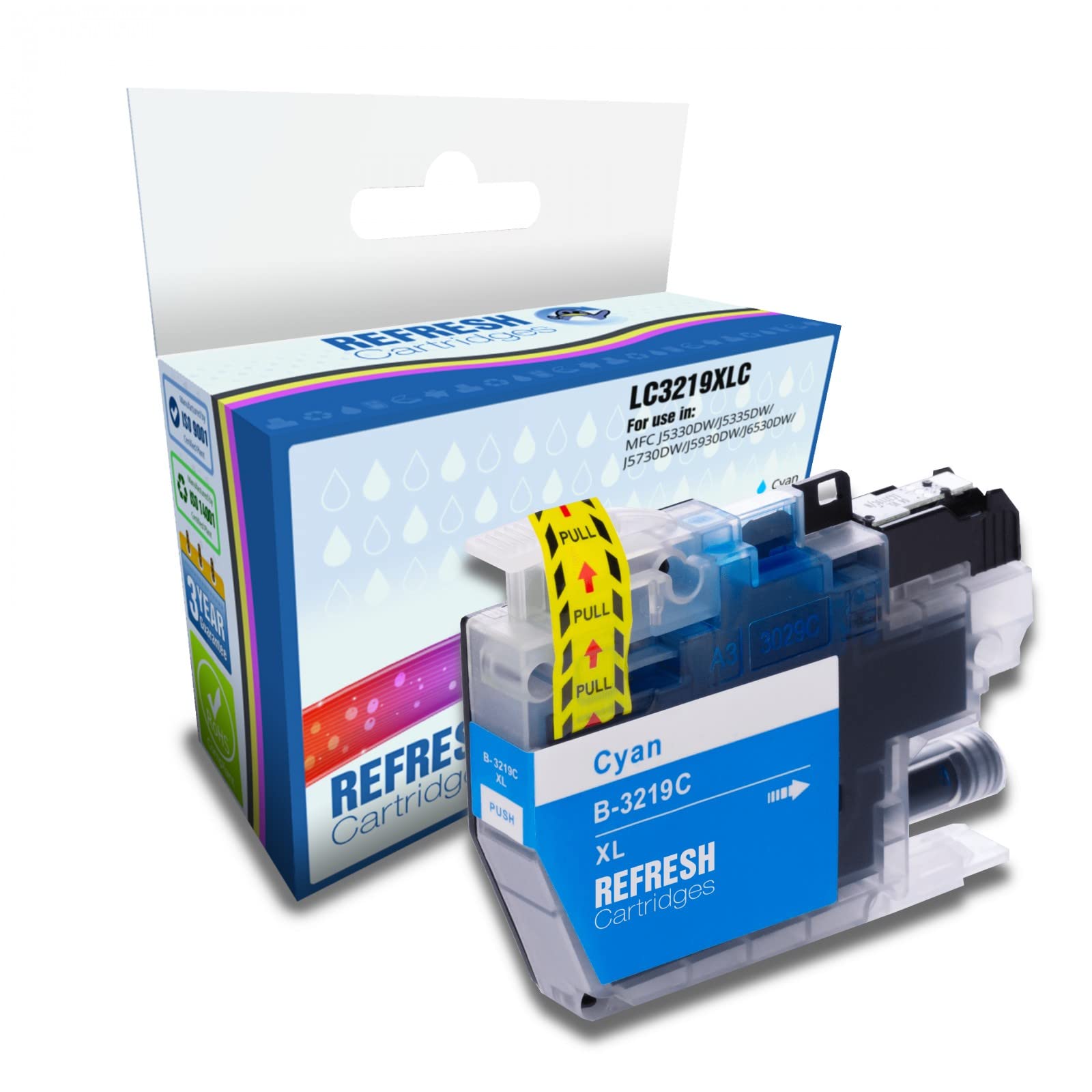Refresh Cartridges Compatible Ink Cartridge Replacement for Brother LC3217 / LC3219XL High Capacity Cyan (LC3219XLC)