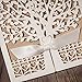 WISHMADE Rustic Laser Cut Wedding Invitations Ivory Invitation Cards with Kraft Insert for Engagement Baby Shower Birthday Quinceanera (50 Pieces)