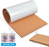 Okydoky Cork Board Roll Self-Adhesive 8mm Thick 40x120cm 100 Pins Office Home view 3