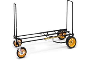 Rock-N-Roller R12RT (All Terrain) 8-in-1 Folding Multi-Cart/Hand Truck/Dolly/Platform Cart/34" to 52" Telescoping Frame/500 lbs. Load Capacity, Black