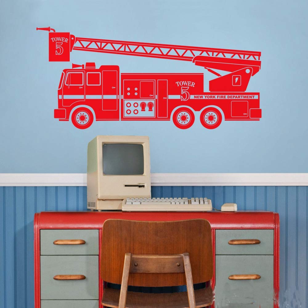 Amazon Com Wsliuxu Fire Truck Wall Sticker Car Wall