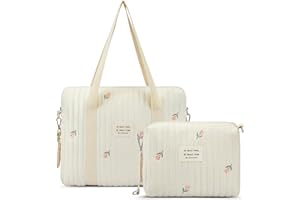 Paterr 2 Pcs Diaper Bag Tote for Women Multifunction Multisize Maternity Bag Quilted Cotton Cute Diaper Bag