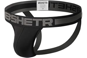 BSHETR Men's Jockstraps Athletic Supporters 4-Pack Cotton Work Out Underwear
