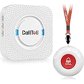 CallToU Caregiver Pager Wireless Call Button Nurse Alert System 500+ Feet for Home/Elderly/Patient/Disabled 1 Plugin Receiver 1 Waterproof Transmitter