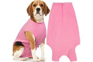 Wabdhaly Dog Surgery Recovery Suit for Female Spay,Puppy Surgical Recovery Zip Up Suit,Anti-Licking Bodysuit for Abdominal Wounds,Cone Alternative Recovery Blank Suit for Dogs