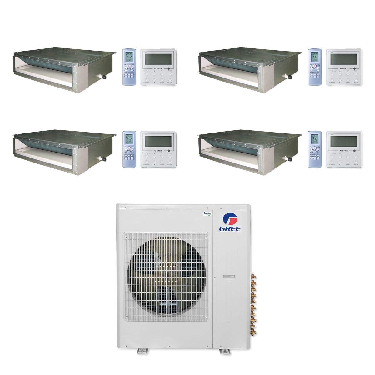 Gree 36,000 BTU Multi21+ Quad-Zone Concealed Duct Mini Split Air