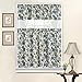 Waverly Navarra Modern Farmhouse Short Rod Pocket Cafe Tier and Valance Window Curtains Set for Kitchen or Bathroom (Double Panel), 52