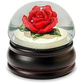 The San Francisco Music Box Company Red Rose Mushroom Water Globe